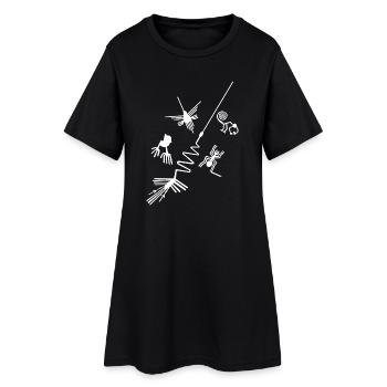 Lignes de Nazca - Pérou - Robe T-shirt Femme - noir - Devant