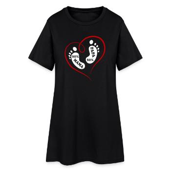 Schwanger Schwangerschaft 50 Mama Papa - Frauen T-Shirt-Kleid - Schwarz - Vorne