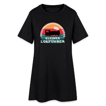 Eisenbahn Kinder Dampflok Lokführer - Frauen T-Shirt-Kleid - Schwarz - Vorne