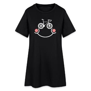 Biker Fahrrad Lustig Fahrradfahren - Frauen T-Shirt-Kleid - Schwarz - Vorne