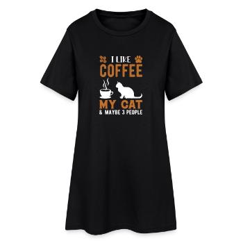 Citation de café drôle pour les amateurs de café J’aime le café - Robe T-shirt Femme - noir - Devant