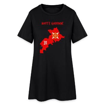 Haute Garonne - Frauen T-Shirt-Kleid - Schwarz - Vorne