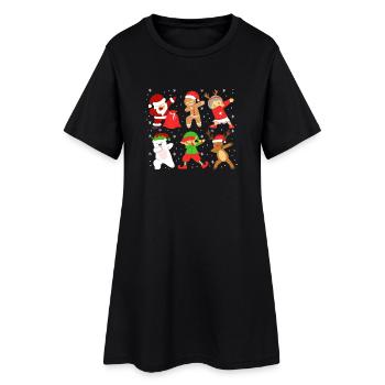 Weihnachten - Frauen T-Shirt-Kleid - Schwarz - Vorne