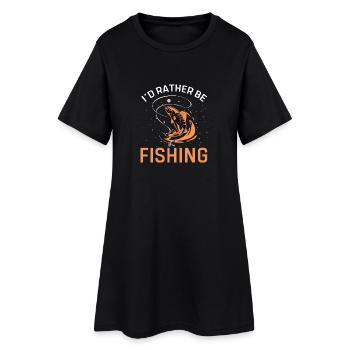 Citation de pêche amusante Id Rather Be Fishing - Robe T-shirt Femme - noir - Devant