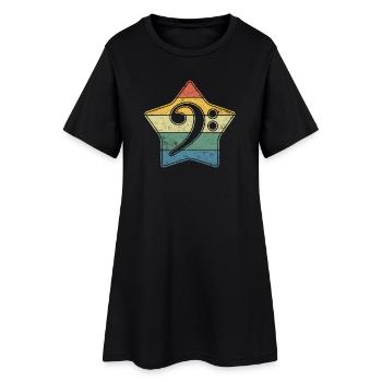 Clé bas en tant qu’étoile de style vintage dans le look used - Robe T-shirt Femme - noir - Devant