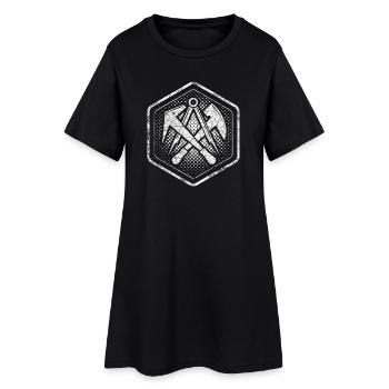 Signes de corporation Couvreur Hexagone dans le look used - Robe T-shirt Femme - noir - Devant
