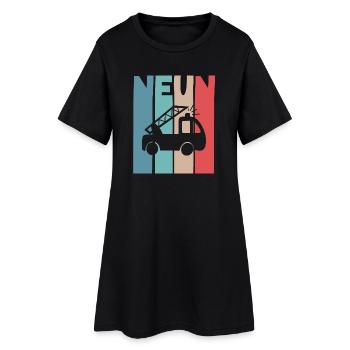 Feuerwehr 9 Jahre Kinder - Frauen T-Shirt-Kleid - Schwarz - Vorne