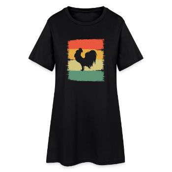 Hahn - Frauen T-Shirt-Kleid - Schwarz - Vorne