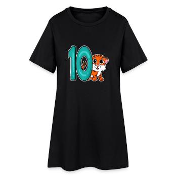 10 ans - 10 ans - Anniversaire d’enfant - Robe T-shirt Femme - noir - Devant
