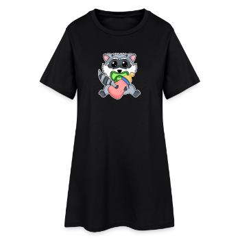 Bébé raton laveur - Robe T-shirt Femme - noir - Devant