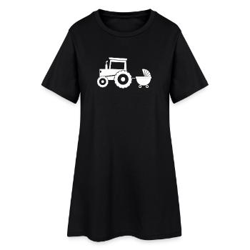 Tractor with baby cart - Women’s T-Shirt Dress - black - Front