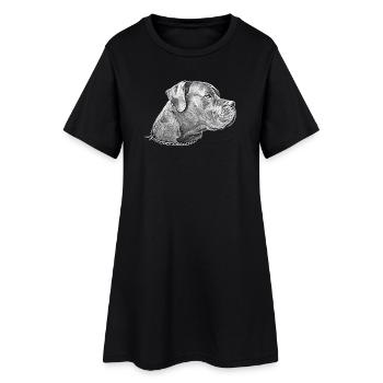 Dogge chien tête de chien Bulldogge Chien race - Robe T-shirt Femme - noir - Devant
