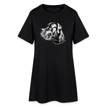 Dogge chien tête de chien bouledogue race de chien - Robe T-shirt Femme - noir - Devant