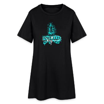 Gotland graffiti lighthouse design - Women’s T-Shirt Dress - black - Front
