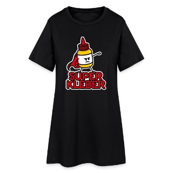 Superkleber Superheld lustige Super Glue Wortspiel - Frauen T-Shirt-Kleid - Schwarz - Vorne