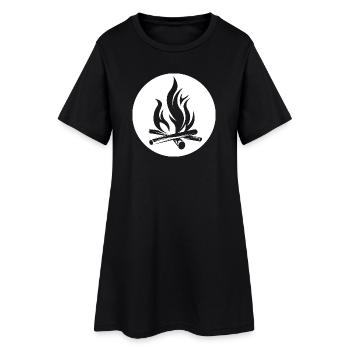 logo icon icon campfire nature outdoor graphic - Women’s T-Shirt Dress - black - Front