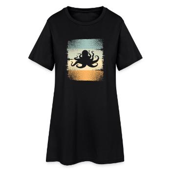 Poulpe poulpe poulpe - Robe T-shirt Femme - noir - Devant