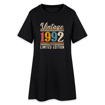 1992 Année de naissance Rétro Vintage - Robe T-shirt Femme - noir - Devant
