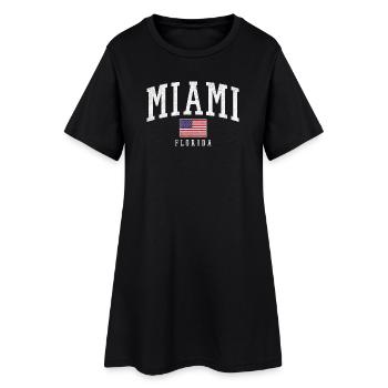 Drapeau vintage de Miami, Floride - Robe T-shirt Femme - noir - Devant