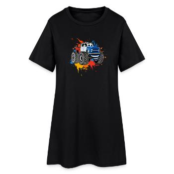 Camion monstre - Robe T-shirt Femme - noir - Devant