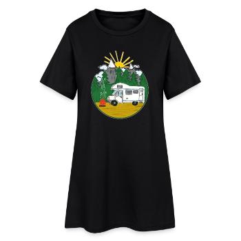 Camping Is My Life - Womo - Camping-car - Robe T-shirt Femme - noir - Devant
