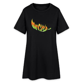 Chili Chilischote - Frauen T-Shirt-Kleid - Schwarz - Vorne