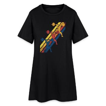 Gewichtheben Gewichtheber - Frauen T-Shirt-Kleid - Schwarz - Vorne