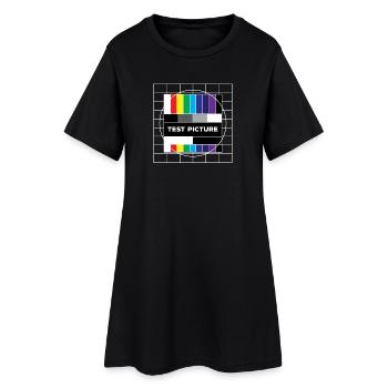 Analog Retro Old School - Frauen T-Shirt-Kleid - Schwarz - Vorne