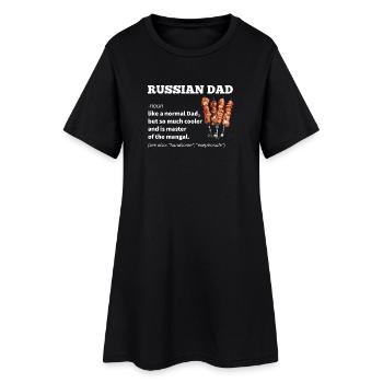 Russischer Vater Geschenk - Frauen T-Shirt-Kleid - Schwarz - Vorne