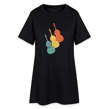 Kontrabass Bassist - Frauen T-Shirt-Kleid - Schwarz - Vorne