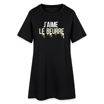 J'aime le beurre, cuisine française - Robe T-shirt Femme - noir - Devant