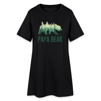 Papa Bear Daddy Vater - Frauen T-Shirt-Kleid - Schwarz - Vorne