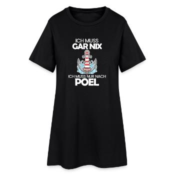 Poel Ostsee Urlaub Anker - Frauen T-Shirt-Kleid - Schwarz - Vorne
