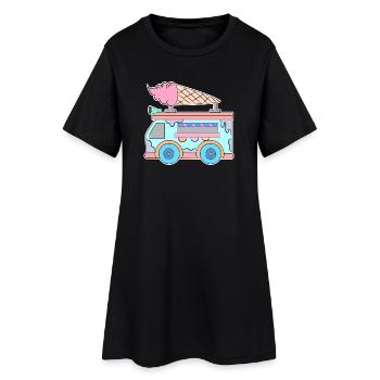 Crème glacée pour enfants - Robe T-shirt Femme - noir - Devant