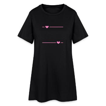 Ornement de stroke de cœur de ligne - Robe T-shirt Femme - noir - Devant