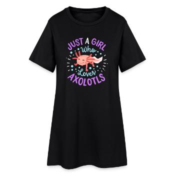 Axolotl Axolotl-Liebhaber Kawaii - Frauen T-Shirt-Kleid - Schwarz - Vorne