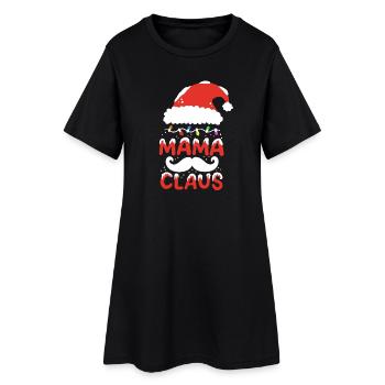 Weihnachten Mama Claus Mutter - Frauen T-Shirt-Kleid - Schwarz - Vorne