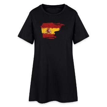 Emblème du drapeau espagnol au pinceau - Robe T-shirt Femme - noir - Devant