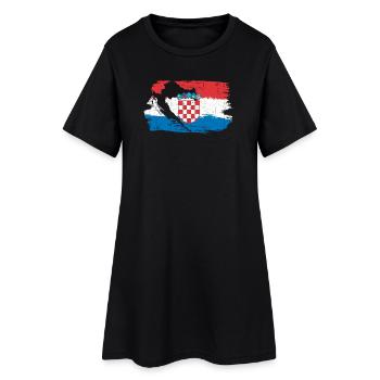Drapeau croate à la brosse - Robe T-shirt Femme - noir - Devant