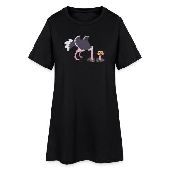 L’autruche oiseau se colle la tête à travers le sable - Robe T-shirt Femme - noir - Devant