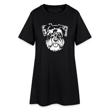 Tête Schnauzer miniature « Black Edition » - Robe T-shirt Femme - noir - Devant