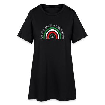 arc en ciel de noel paillette à personnaliser - Robe T-shirt Femme - noir - Devant