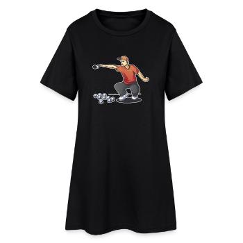 Un joueur de boule lance une boule boule boulering boule - Robe T-shirt Femme - noir - Devant