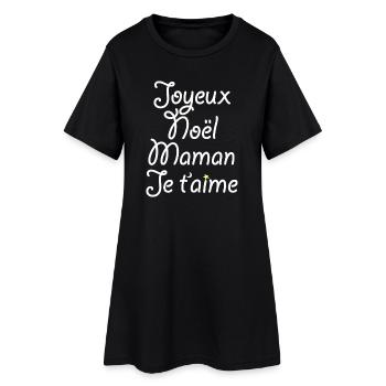 Joyeux Noël Maman Je t'aime - Robe T-shirt Femme - noir - Devant