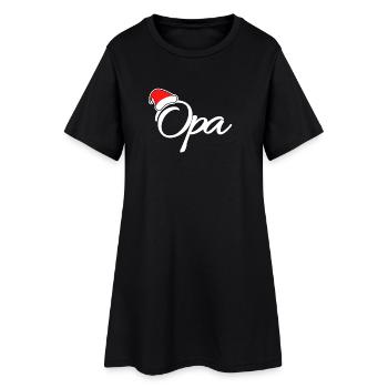 Weihnachten Opa - Frauen T-Shirt-Kleid - Schwarz - Vorne