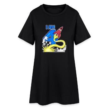 4 Geburtstag Junge - 4 Jahre alt - Ich bin 4 - Frauen T-Shirt-Kleid - Schwarz - Vorne