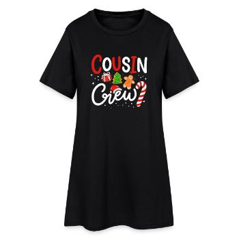 Weihnachten Cousine - Frauen T-Shirt-Kleid - Schwarz - Vorne