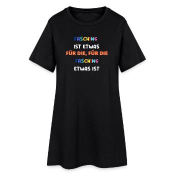 Faschingsmotto Farbenfrohe Freundschaft - Frauen T-Shirt-Kleid - Schwarz - Vorne