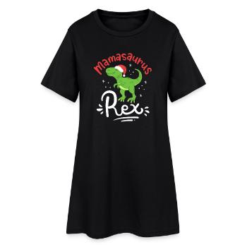 Weihnachten Mama Saurus - Frauen T-Shirt-Kleid - Schwarz - Vorne