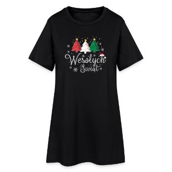 Weihnachtsbaum Trio Wesolych Swiat Polen Polnisch - Frauen T-Shirt-Kleid - Schwarz - Vorne